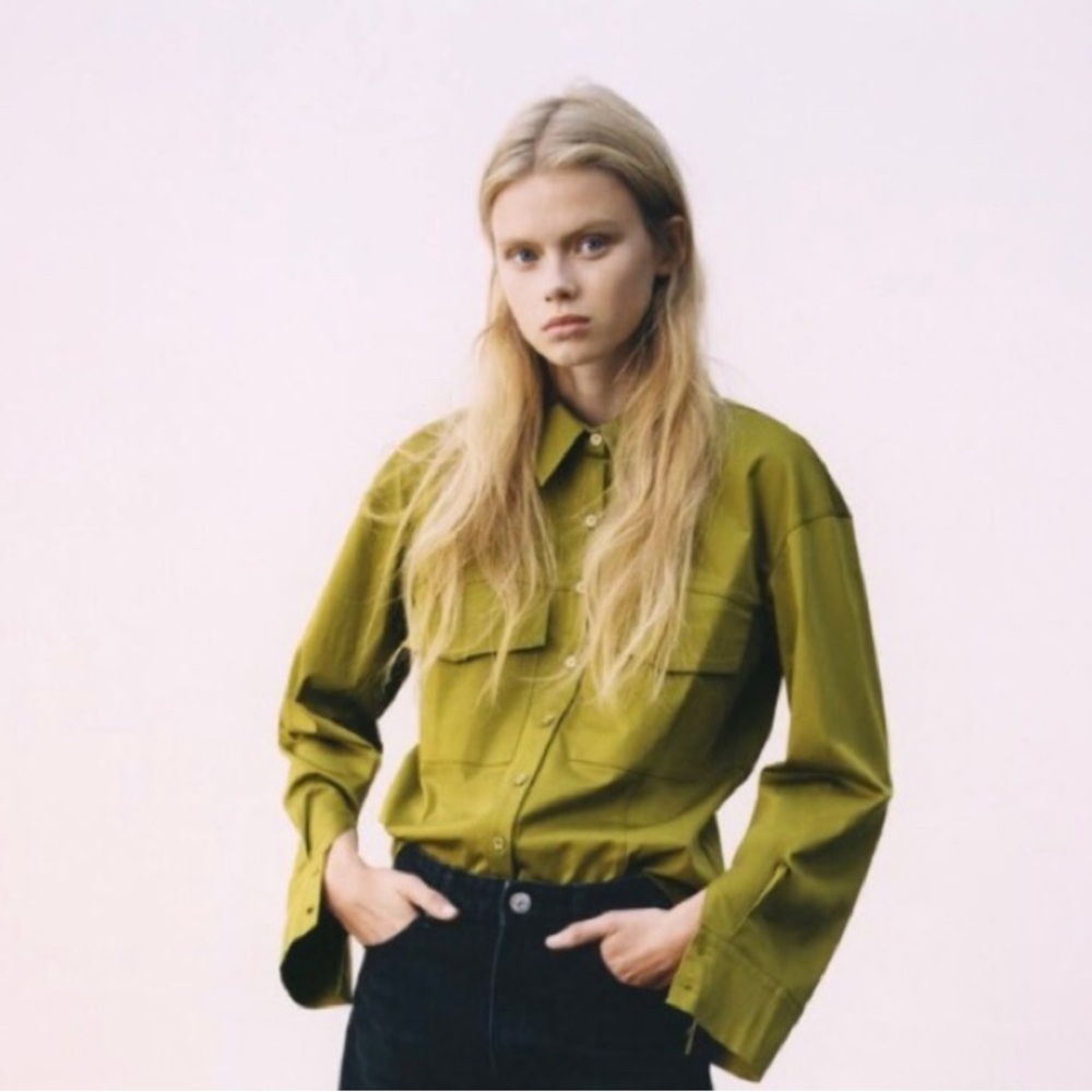 Sale! 4 items for $20 Zara Olive Green Structured Button Down Shirt